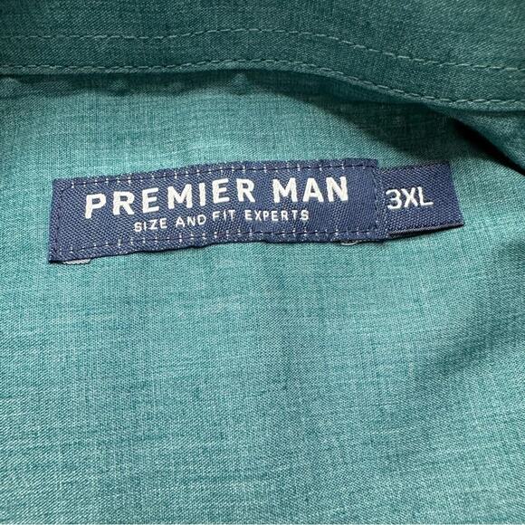 Atlas for Men SS Pilot Short Sleeve Button Down Shirt in Teal Sz 3XL NEW - Picture 5 of 10